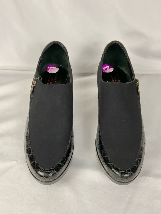 Donald j pliner peace - Gem Donald J. Pliner Sana Black Wedges Booties Shooties Sz 9.5 Narrow Peace Sign Vtg